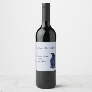 Rótulo Para Garrafa De Vinho Crow Personalizável