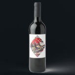 Rótulo Para Garrafa De Vinho Delícia dos Jogadores - Colagem de Ícones de Las V<br><div class="desc">* Diamante no formato de carta de baralho de Ícones de Las Vegas</div>