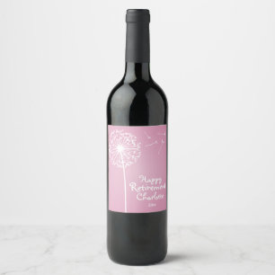 Rótulo Para Garrafa De Vinho Dente-de-leão cor-de-rosa, partido
