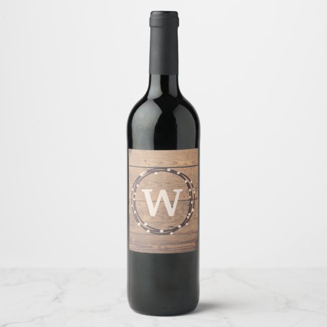 Rótulo Para Garrafa De Vinho Design Monograma (Frente)