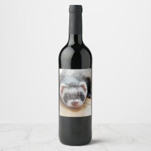Rótulo Para Garrafa De Vinho Doninha bonito do Sable
