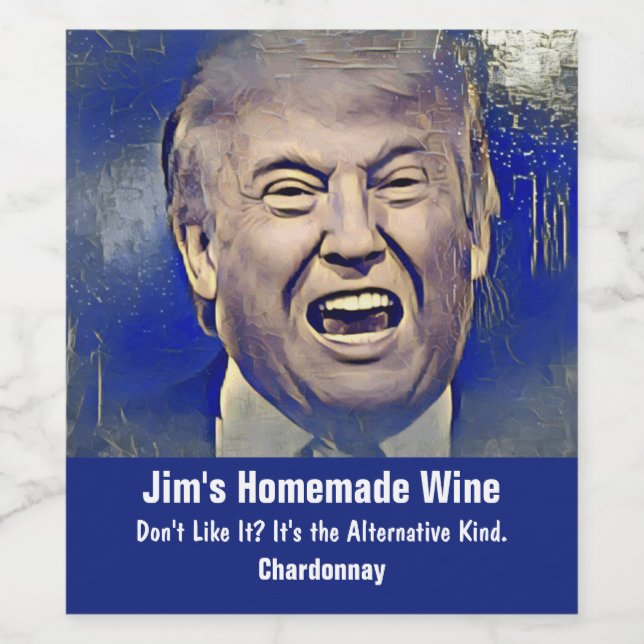 Rótulo Para Garrafa De Vinho Engraçado Donald Trump Wine Labels (Rótulo Único)