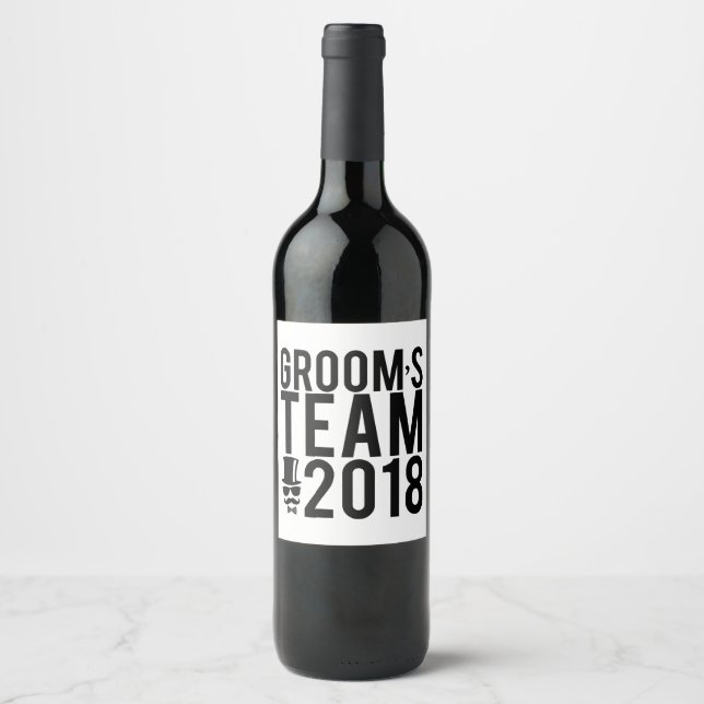 Rótulo Para Garrafa De Vinho Equipe do Groom 2018 (Frente)