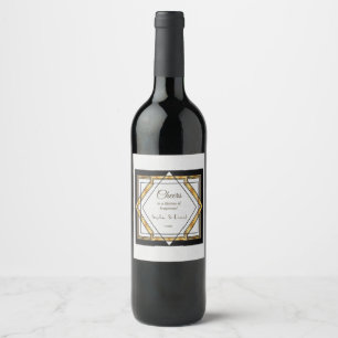 Rótulo Para Garrafa De Vinho Excelente Gatsby Arte Branca Dourada Casamento