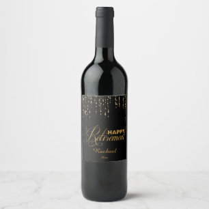 Rótulo Para Garrafa De Vinho Faísca, partido de aposentadoria dourado