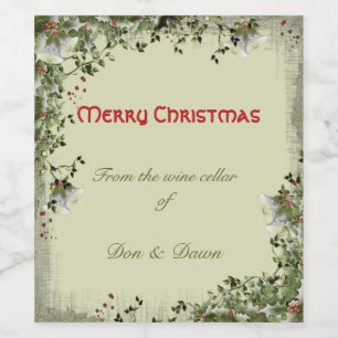 Rótulo Para Garrafa De Vinho Feliz Natal Do Nosso Celular De Vinho