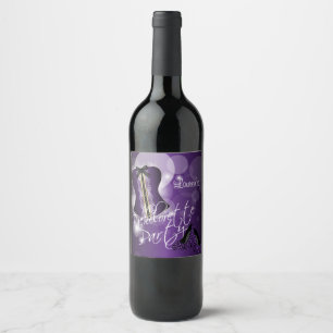 Rótulo Para Garrafa De Vinho Festa de solteira de Lingerie brilhante Roxo