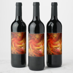 Rótulo Para Garrafa De Vinho Firestorm Abstrato-Art