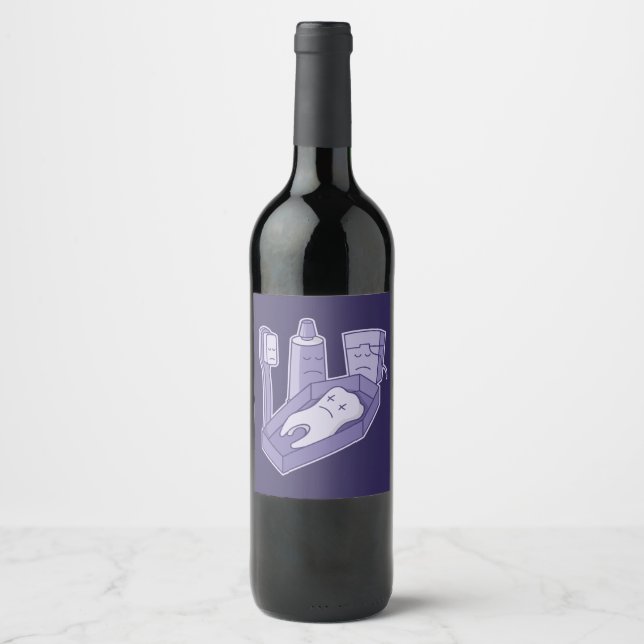 Rótulo Para Garrafa De Vinho funeral dos dentes (Frente)