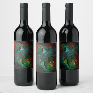 Rótulo Para Garrafa De Vinho Genesis Nova Abstrato Art
