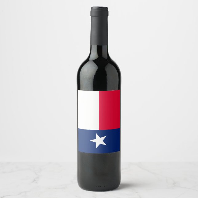 Rótulo Para Garrafa De Vinho Gráfico de Sinalizador Dinâmico do Texas em um (Frente)