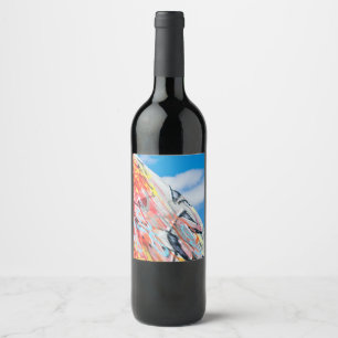 Rótulo Para Garrafa De Vinho grafite do planeta