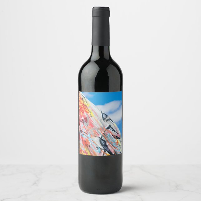 Rótulo Para Garrafa De Vinho grafite do planeta (Frente)