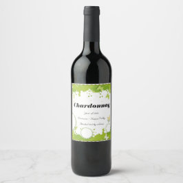 Rótulo Para Garrafa De Vinho Green Nature - rótulo personalizado da garrafa de 