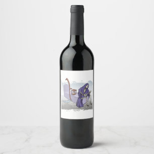 Rótulo Para Garrafa De Vinho Grim Reaper