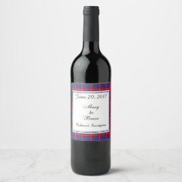 Rótulo Para Garrafa De Vinho Hamilton Scottish Wedding Wine Label