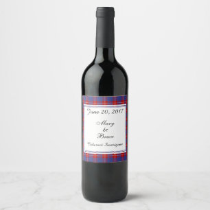 Rótulo Para Garrafa De Vinho Hamilton Scottish Wedding Wine Label