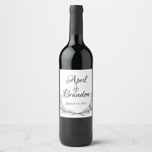 Rótulo Para Garrafa De Vinho Lavanda e Eucalipto (Frente)