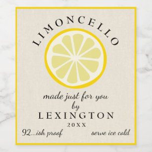 Rótulo Para Garrafa De Vinho Limoncello Fez Apenas Para Você Rótulo De Garraf