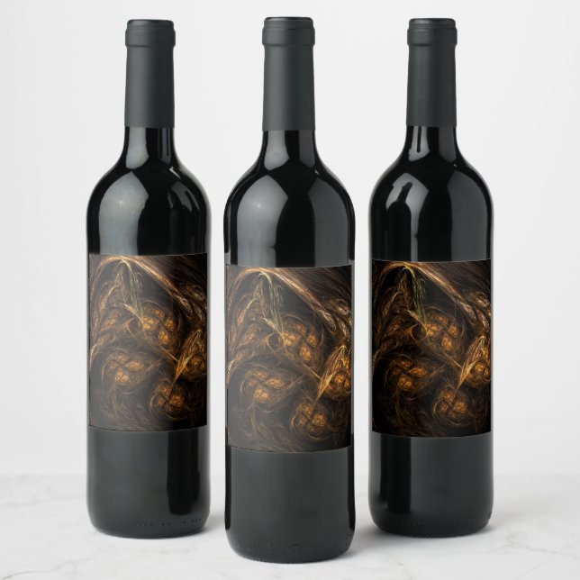 Rótulo Para Garrafa De Vinho Mãe Terra Abstrato de Arte (Garrafas)