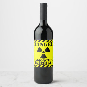 Rótulo Para Garrafa De Vinho Material radioactivo engraçado o Dia das Bruxas