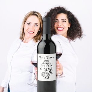 Rótulo Para Garrafa De Vinho Melhor citação de chefe nome personalizado Aprecia
