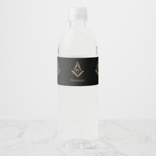 Rótulo Para Garrafa De Vinho Mentes Masônicas (Ouro)