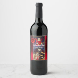 RÓTULO PARA GARRAFA DE VINHO MONOGRAMA/METAS ANTIGAS DO SELO DE VINHO VERMELHO