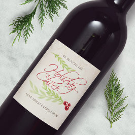 Rótulo Para Garrafa De Vinho Natal Rústico Personalizado Boho Chic