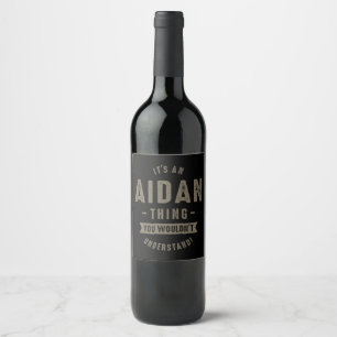 Rótulo Para Garrafa De Vinho Nome do Aidan