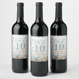 Rótulo Para Garrafa De Vinho Número da tabela de praia | Rótulo de vinho person