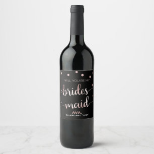 Rótulo Para Garrafa De Vinho O ouro cor-de-rosa e enegrece a proposta Glam da