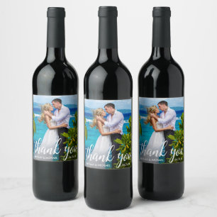 Rótulo Para Garrafa De Vinho Obrigado Wedding você foto do noivo da noiva
