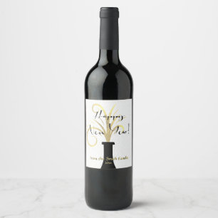 Rótulo Para Garrafa De Vinho Ouro majestoso, ano novo