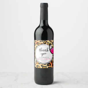 Rótulo Para Garrafa De Vinho Padrão Das Manchas Leopardo Obrigado Bachelorette 