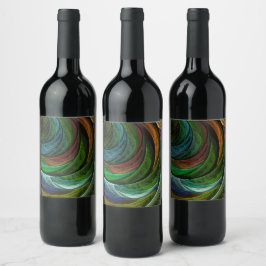 Rótulo Para Garrafa De Vinho Padrão de Abstrato de Arte Moderna com Glória de C