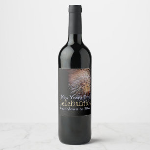 Rótulo Para Garrafa De Vinho Partido da celebração dos fogos-de-artifício