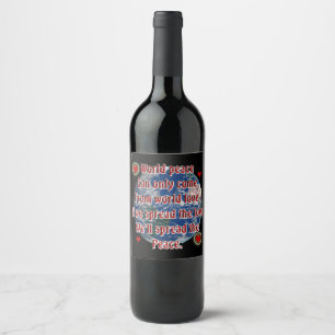 Rótulo Para Garrafa De Vinho Paz de mundo