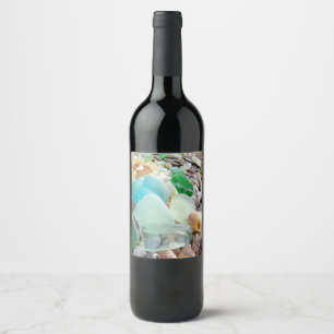 Rótulo Para Garrafa De Vinho Pelo vidro Shels do mar