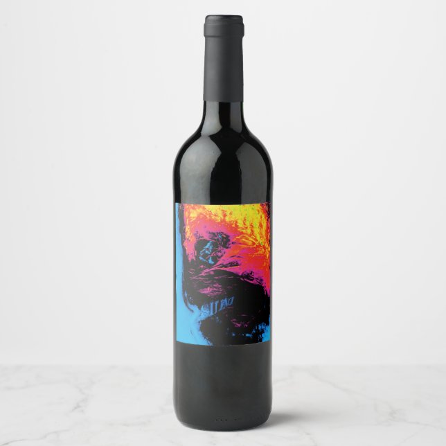 Rótulo Para Garrafa De Vinho pimenta e plástico silenciadas (Frente)