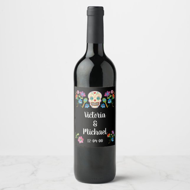 Rótulo Para Garrafa De Vinho Pimenta mexicana de vinho (Frente)