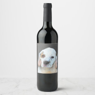 Rótulo Para Garrafa De Vinho Pintura de Espanhol Clumber - Arte de Cachorro Ori