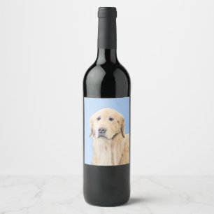 Rótulo Para Garrafa De Vinho Pintura de Ouro para sempre - Arte de Cachorro Ori