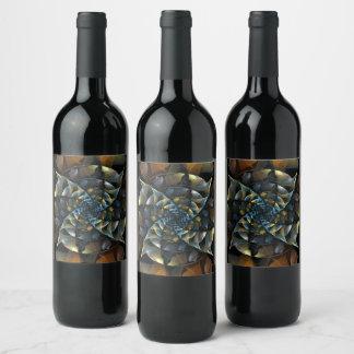 Rótulo Para Garrafa De Vinho PinWheel Abstrato Art