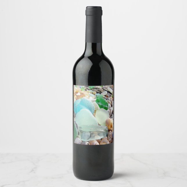 Rótulo Para Garrafa De Vinho Por Vidros do Mar (Frente)