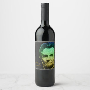 Rótulo Para Garrafa De Vinho Poster do texto do retrato de Lincoln