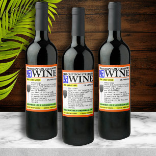 Rótulo Para Garrafa De Vinho Prescrição Engraçada