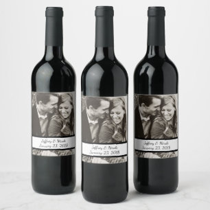 Rótulo Para Garrafa De Vinho Presente feito sob encomenda da foto do casamento