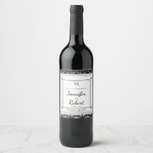 Rótulo da garrafa de vinho do Casamento tema damas
