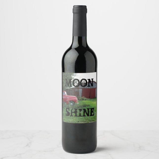 Rótulo Para Garrafa De Vinho Rótulo de Garrafa de Bebida "Moon Shine" (Frente)